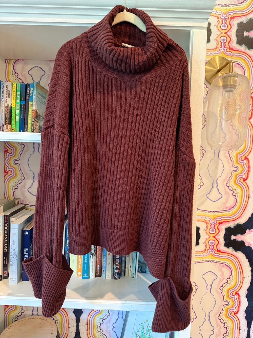 LBLC the label Ribbed Turtleneck Sweater - Burgundy